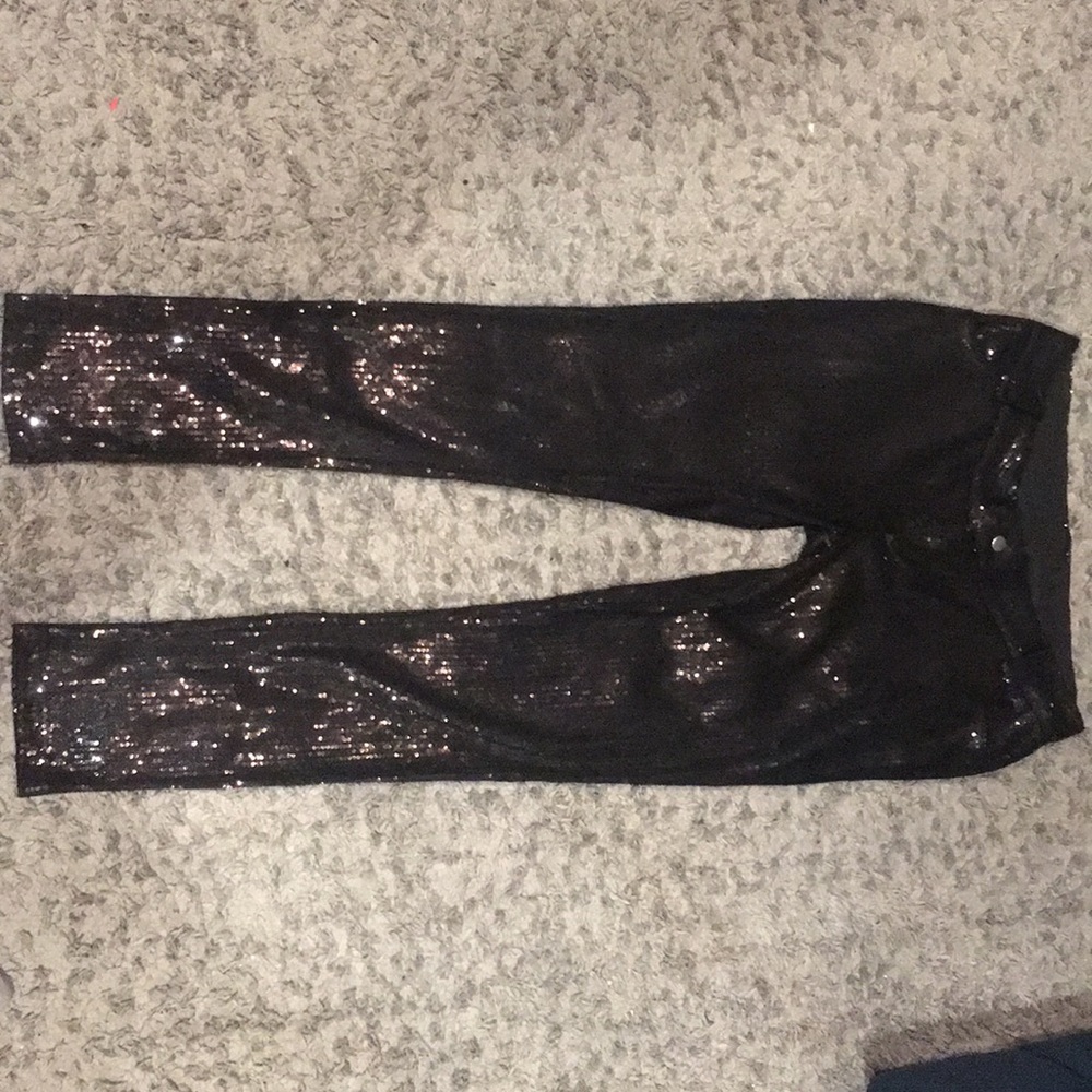 Black sequin pants